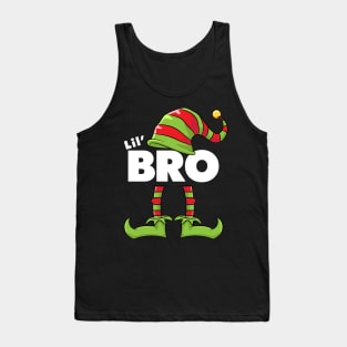 Lil' Bro Elf Funny Matching Christmas Costume Family Tank Top